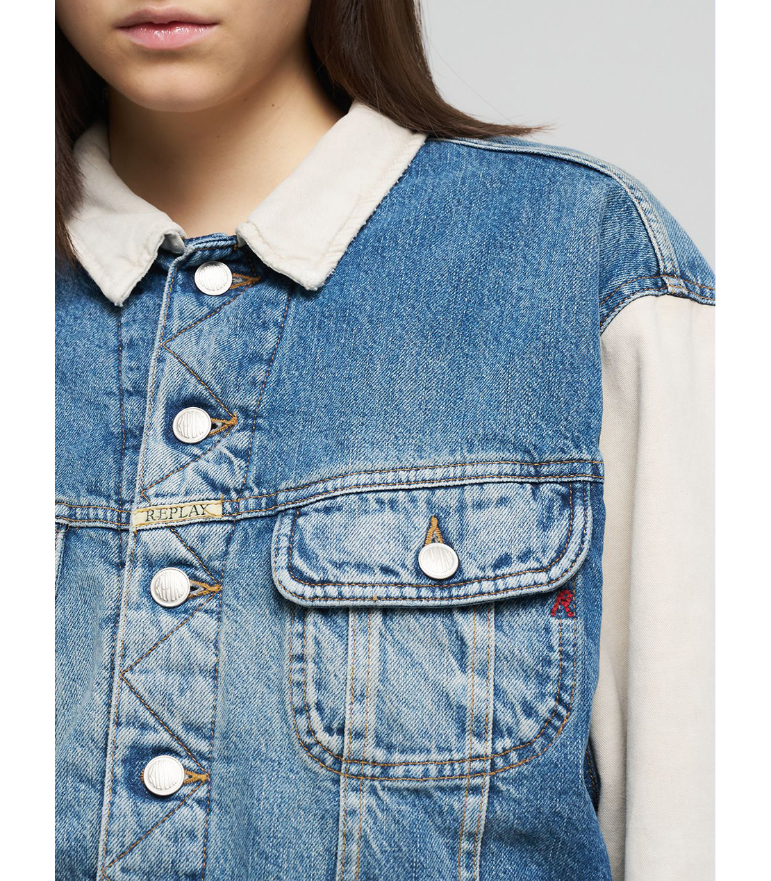 W9Z1 ギャバジン＆デニムジャケット 詳細画像 ブルー 7